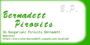 bernadett pirovits business card